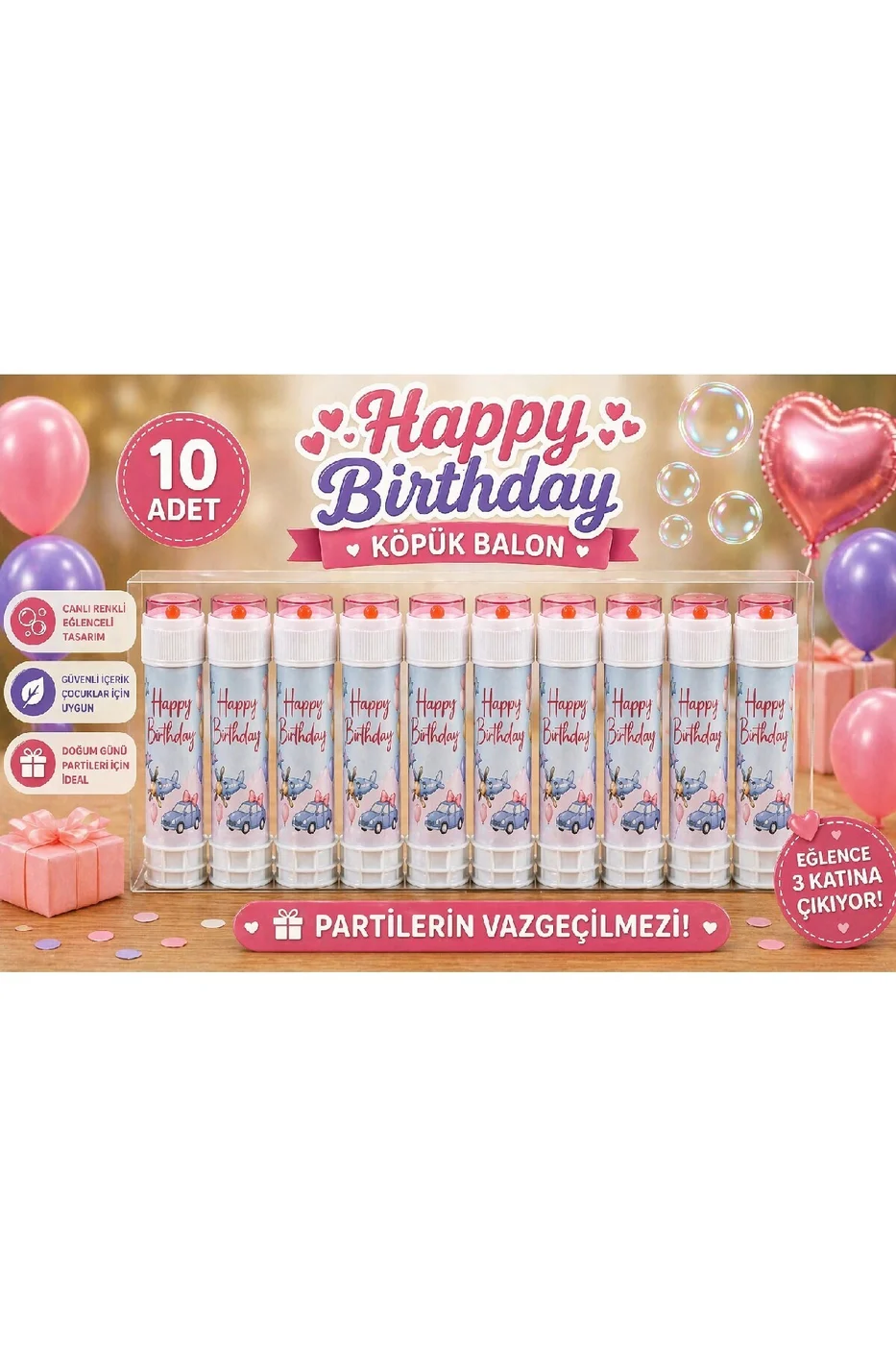Uçak Araba Temalı Köpük Balon Set Dağıtmalık Çocuk Doğum Günü Parti Köpüğü
