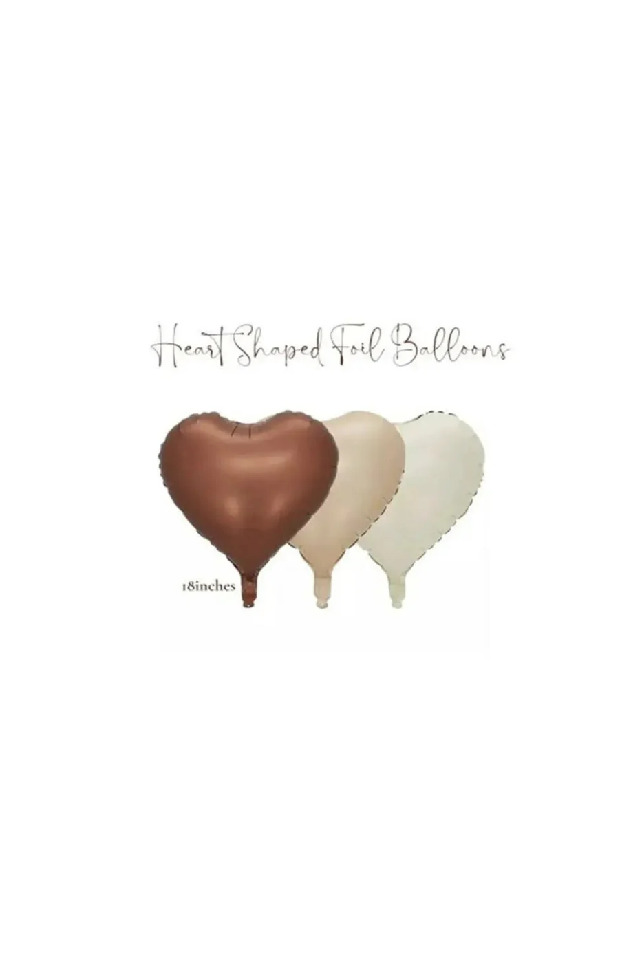 Kahve Retro Stin Renkler Balon Demeti 3 Lü Kalp gorsel 5