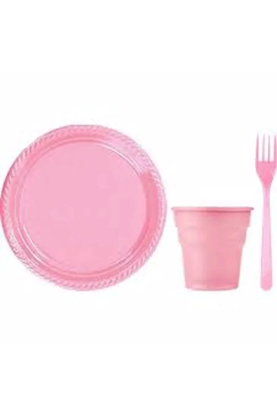 Plastik Tabak Bardak Çatal Seti 25 Li gorsel 3