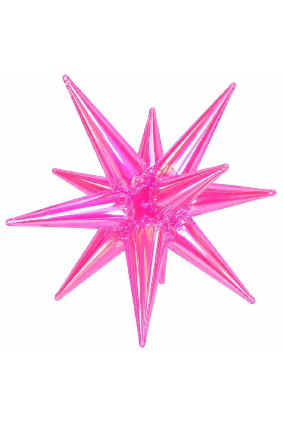 22 İnç Holografik 3D Kutup Yıldız Folyo Balon Neon (Renk) Parti Süsü Helyum Uyumlu 56 cm gorsel 2