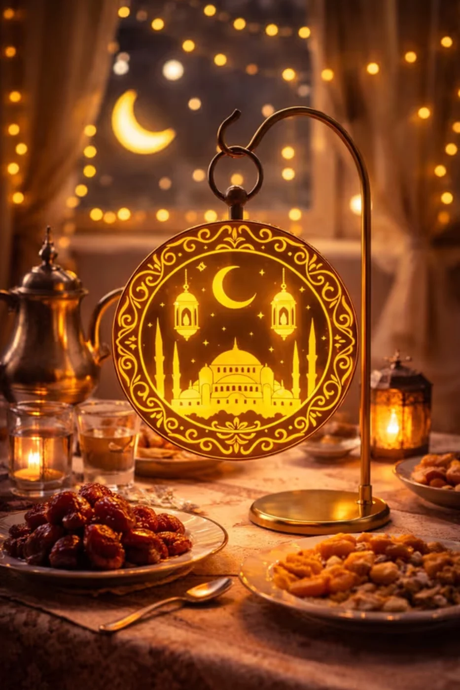 Lüks Cami Silüetli Işıklı Ramazan Dekor Ramazan Süsü gorsel 4