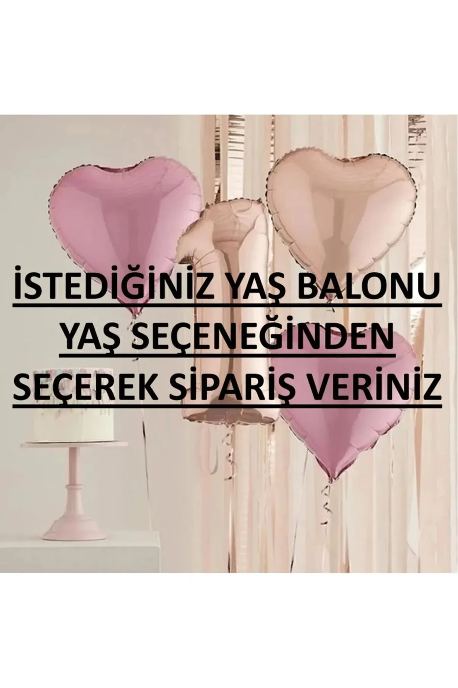 Rosegold Yaş Rakam Folyolu Pembe Rosegold Kalp Folyo Balon Doğum günü Parti Seti Süsü gorsel 2