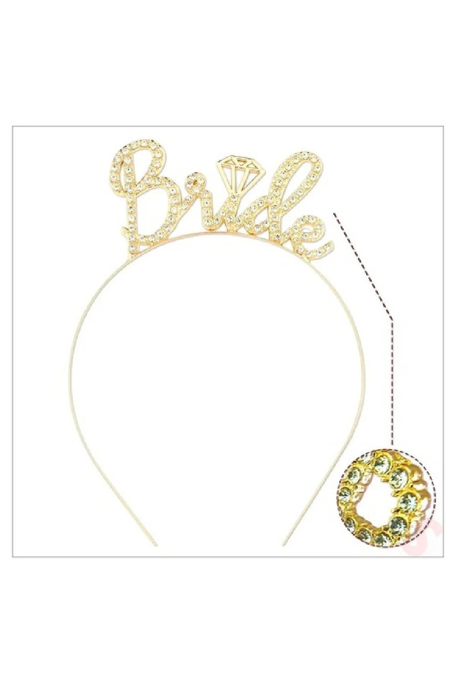 Taşlı Metal Bride Taç Kristal Parlak Taşlı Bride Taç Bekarlığa Veda Partisi Tacı