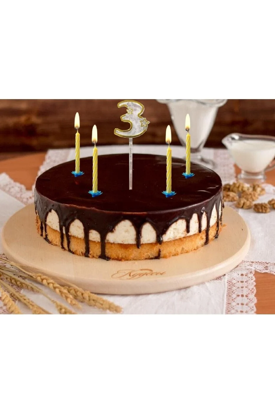 ŞEFFAF 3 RAKAM GOLD MUM 12CM gorsel 3