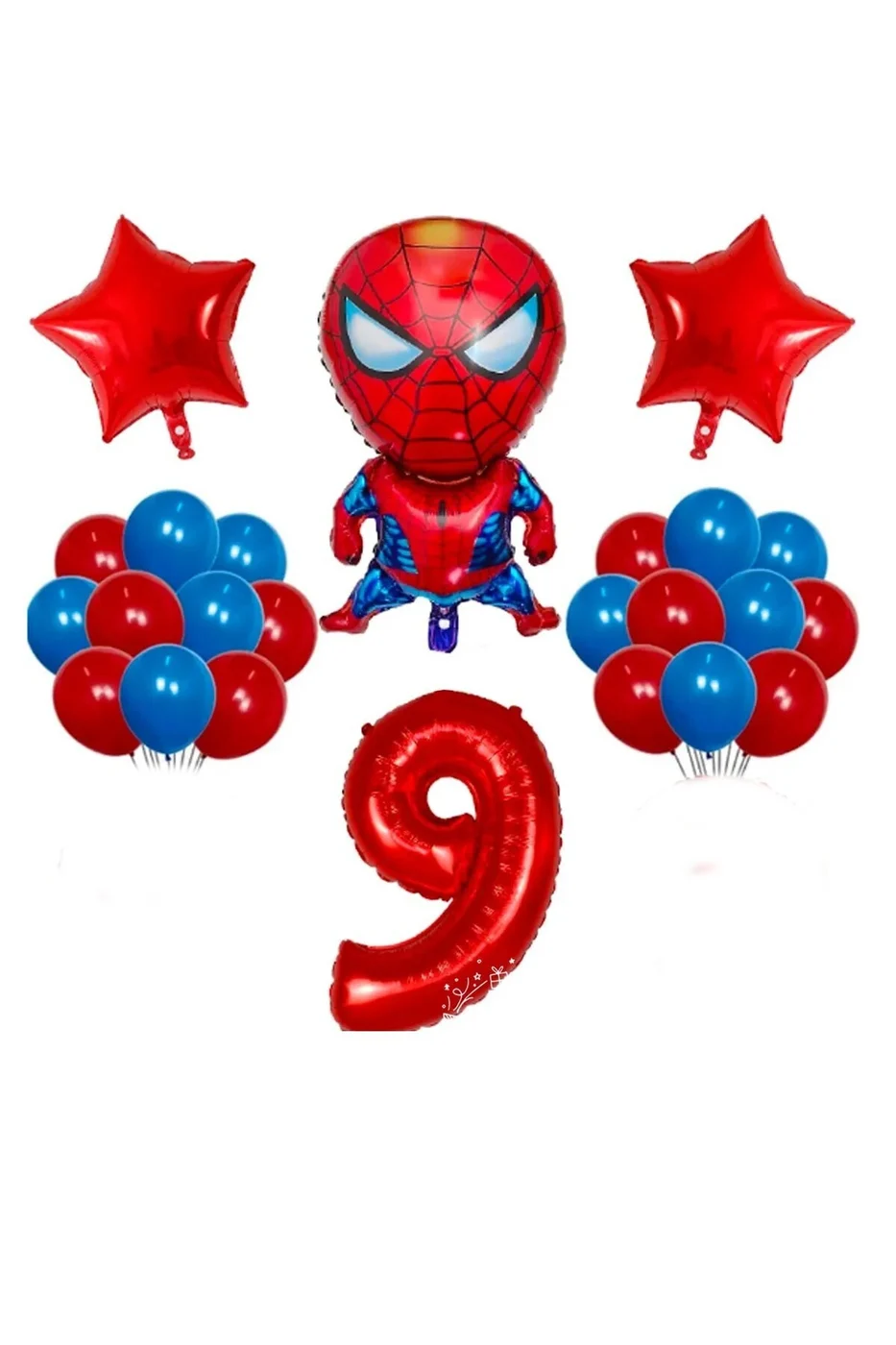 Kırmızı Rakamlı Balon Seti Örümcek Adam Temalı Balon Doğum Günü Parti Seti Süsü gorsel 3
