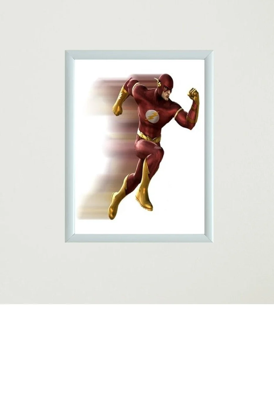 Unisex Çocuk Kırmızı Flash Kostümü + Flash Çerçeveli Poster Tablo Model-1 gorsel 2