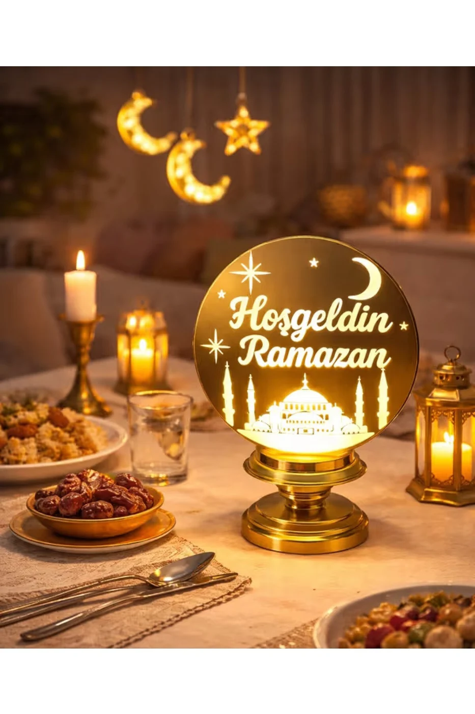 Işıklı Lüks Hoşgeldin Ramazan Işıklı Dekor Ramazan Süsü gorsel 4