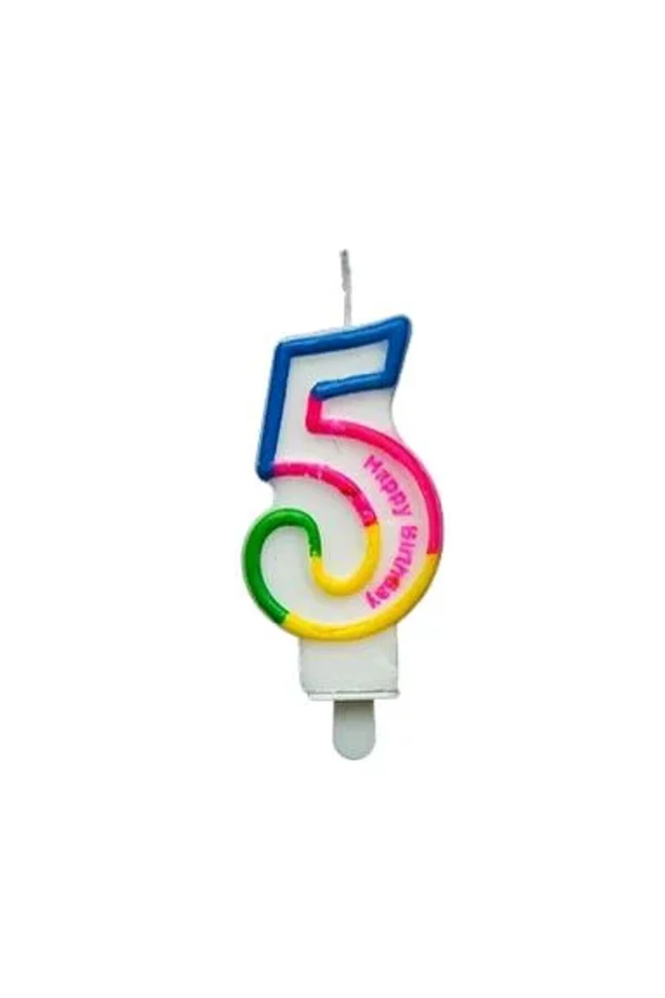 RENKLİ KLASİK 5 RAKAM MUM 7.5CM