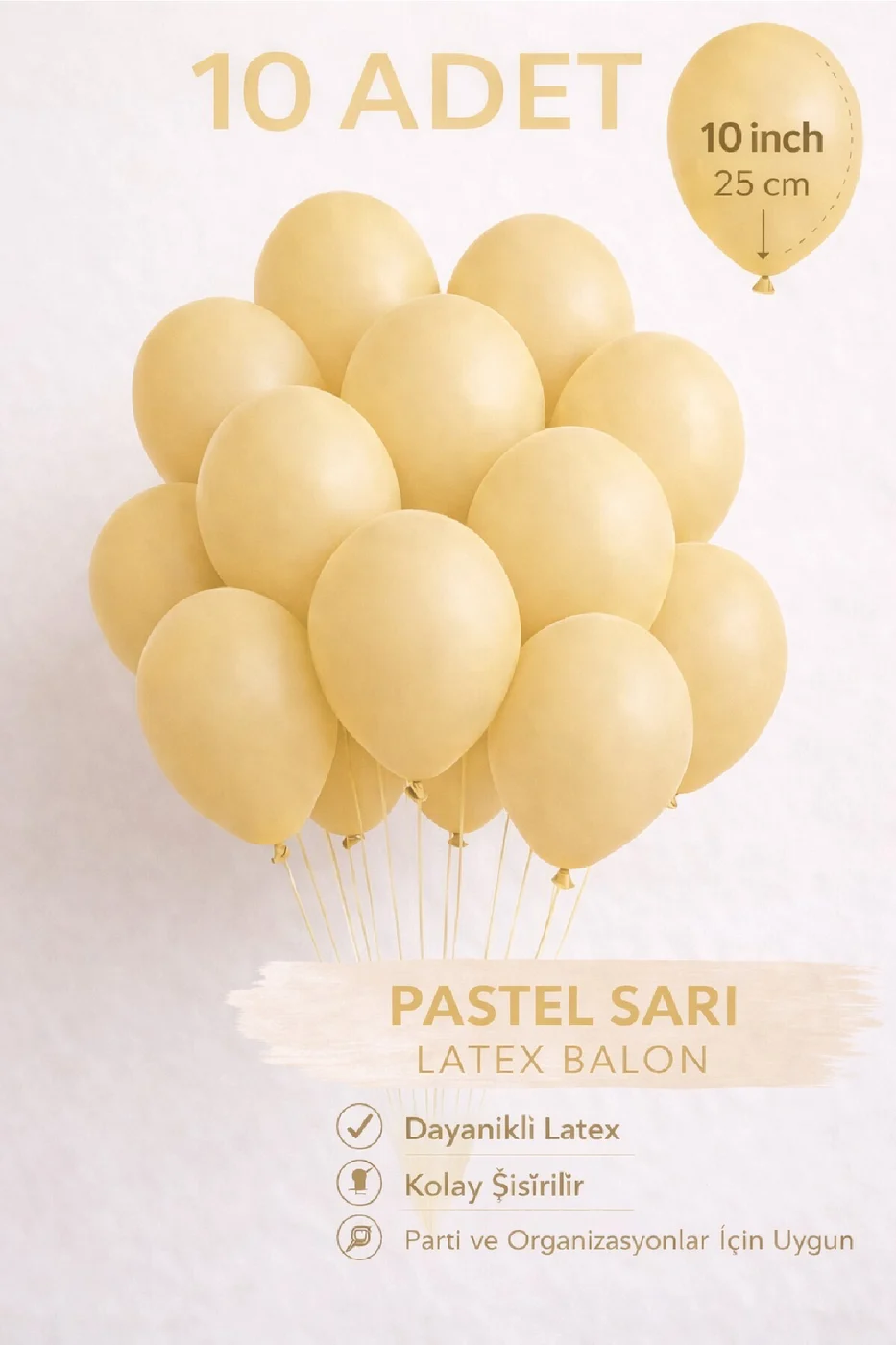 10 Adet Latex Balon 10 İnç Parti Balonu Doğum Günü Süsleme Balonu