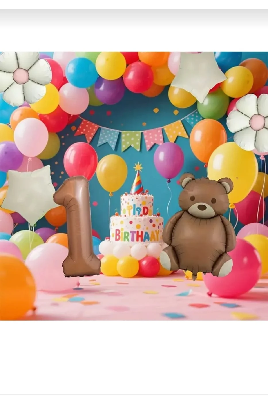 RETRO KAHVE RAKAMLI AYI FOLYO BALONLU DOĞUM GÜNÜ PARTİ SETİ SÜSÜ
