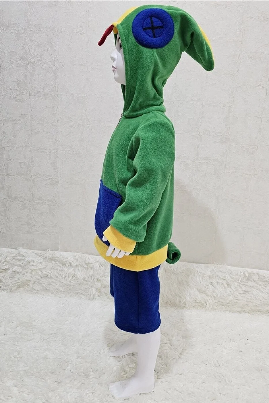 Lüks Kapüşonlu Cosplay Yeşil Kostüm | Video Oyunu Kapüşonlu Yeşil kostüm gorsel 4