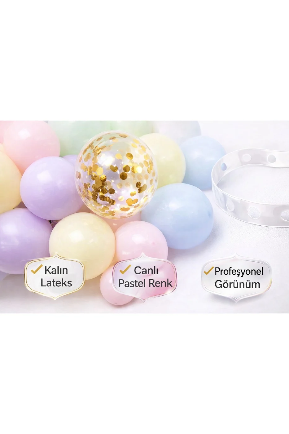 Yaş Balonlu Unicorn Temalı Pastel Doğum Günü Süsleme Seti Balon Zincirli Deluxe Parti Seti Konsepti gorsel 4