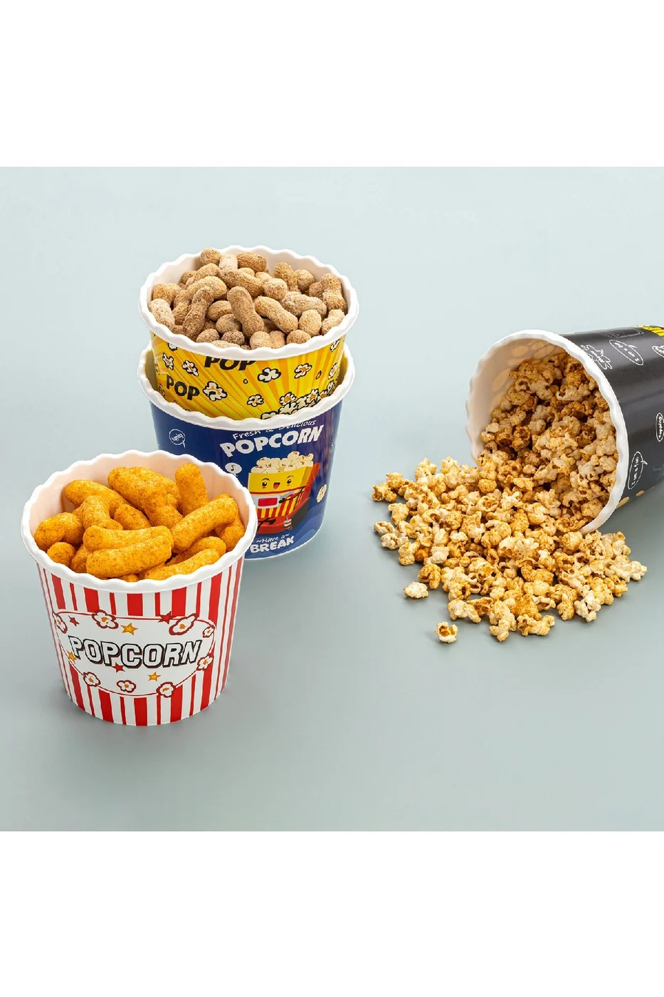 2 Adet Popcorn Patlamış Mısır Kovası - Cips Ve Çerez Kutusu 2.2 L