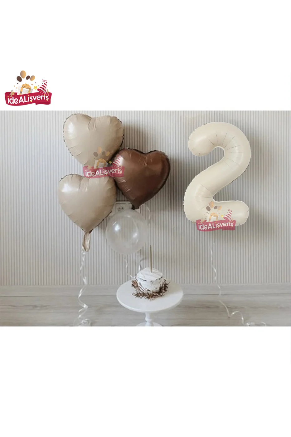 2 Yaş Retro Renkler Krem Kahve Tonlar Balon Seti