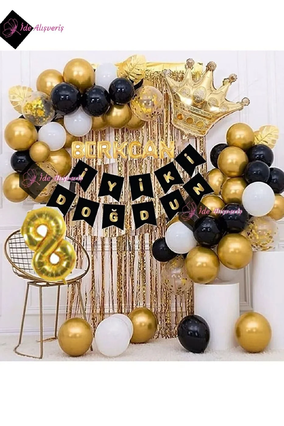 7 Harfli Isim Ve Yaş, Kral Taçlı Balon Zinciri Doğum Günü Seti Iyi Ki Doğdun Doğum Günü Lüks Seti