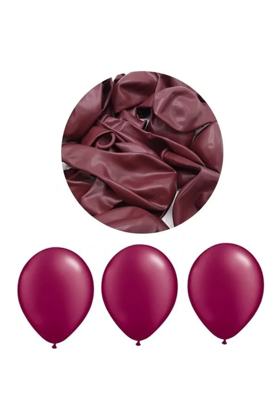 Pastel Bordo Balon 10 Adet gorsel 3
