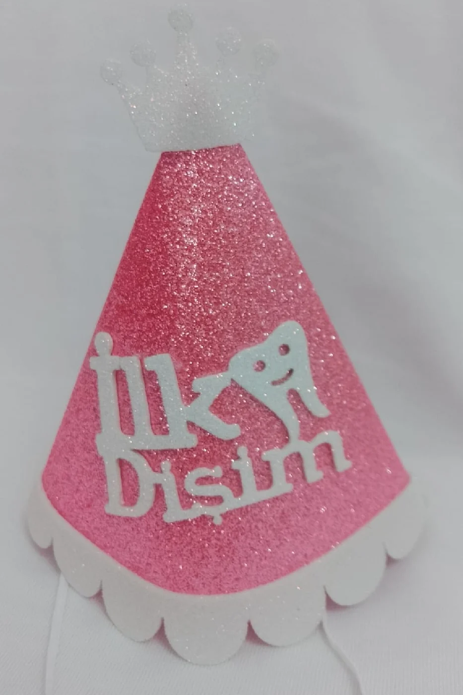 Kukuleta Pembe Renk İlk Dişim Şapkası İlk Dişim Partisi Süsü İlk Dişim Bebek Şapkası Süsü