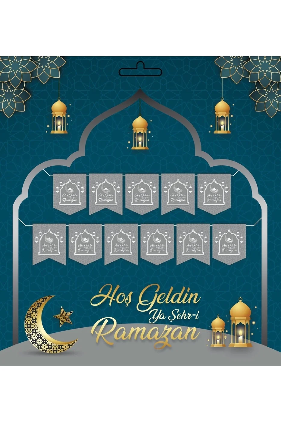 Hoşgeldin Ya Şehr-i Ramazan Yazılı Banner Ramazan Süslemesi 230 cm gorsel 3