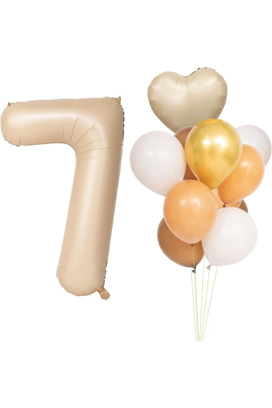 Yaş Krem Folyo Balon Gold Karamel Beyaz Balon Seti Doğum Günü Parti Seti