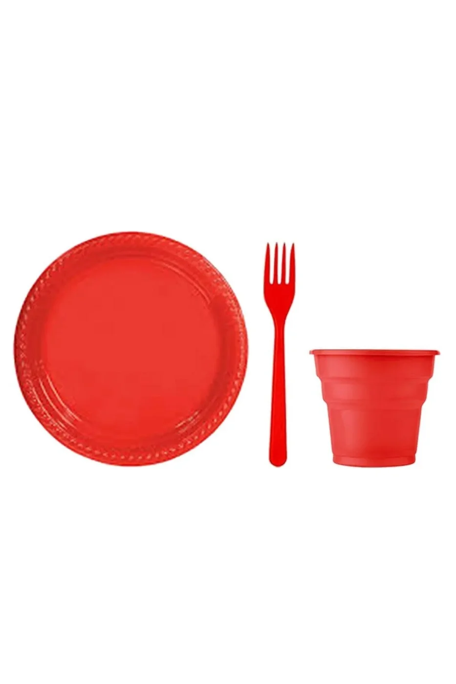 Plastik Tabak Bardak Çatal Seti 25 Li