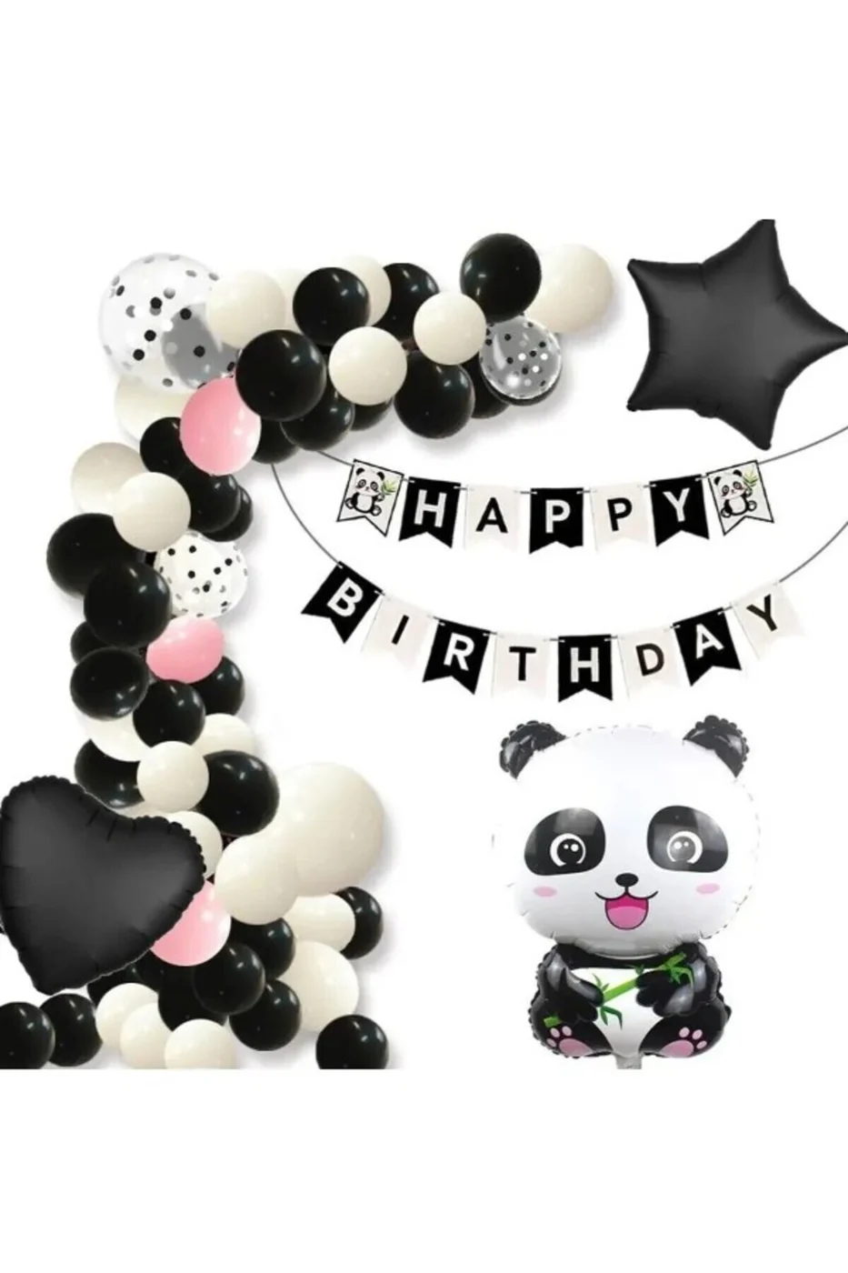 LÜKS PANDA DOĞUM GÜNÜ SÜSÜ DOĞUM GÜNÜ KONSEPTİ BALON SET gorsel 2