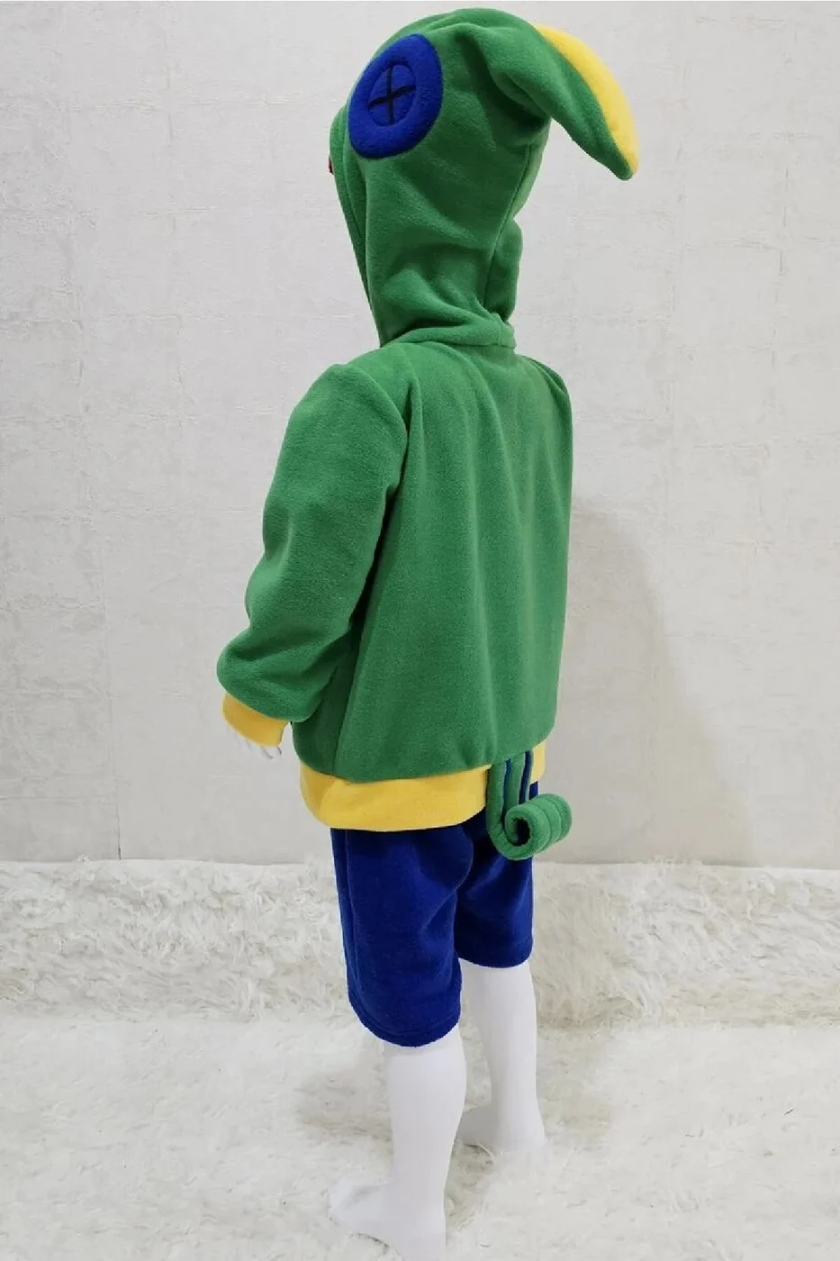 Lüks Kapüşonlu Cosplay Yeşil Kostüm | Video Oyunu Kapüşonlu Yeşil kostüm gorsel 3