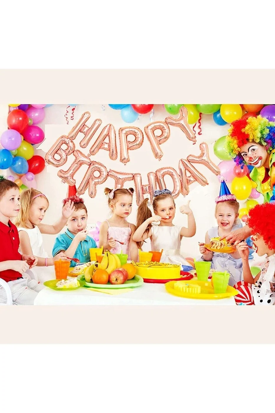 Parti Dekorasyon Seti Gül-altın Balonlar Konfeti Şeffaf Balonlar Doğum Günü Süsü gorsel 3