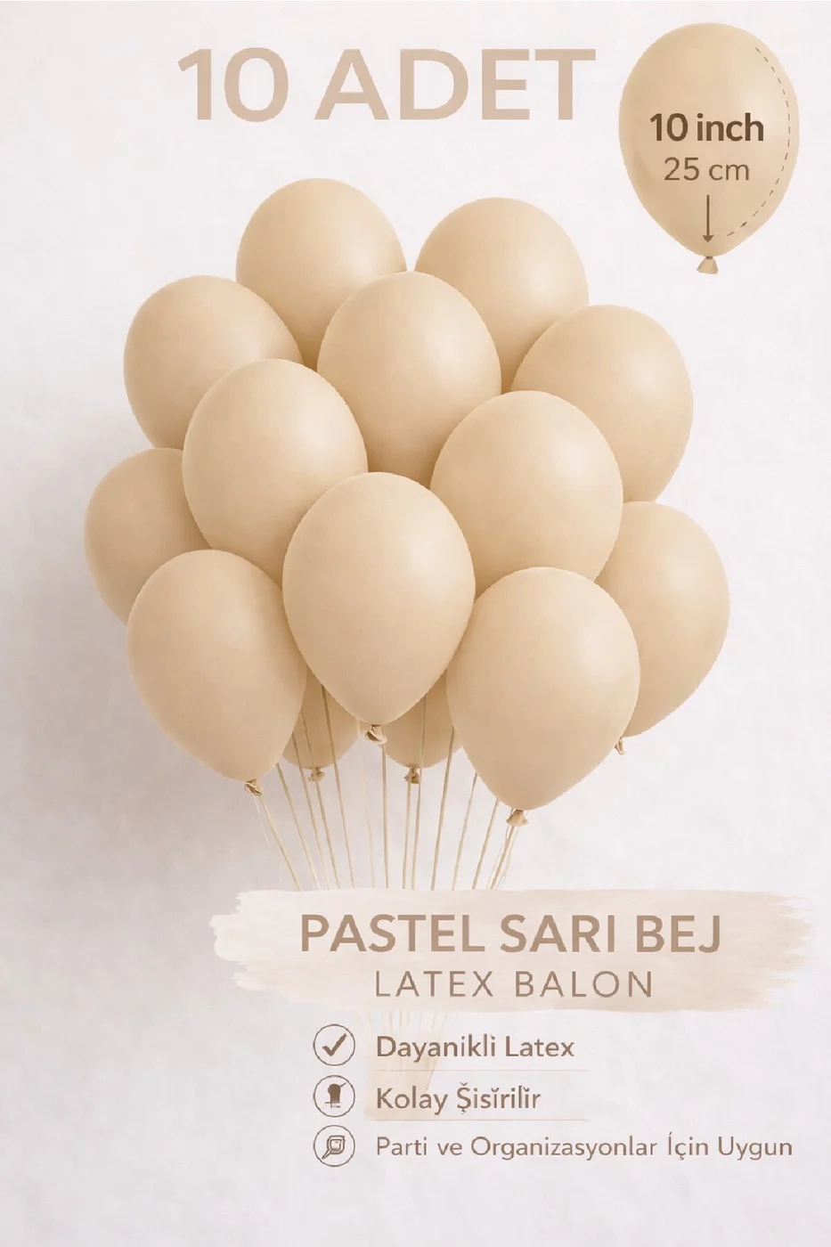 10 Adet Latex Balon 10 İnç Parti Balonu Doğum Günü Süsleme Balonu