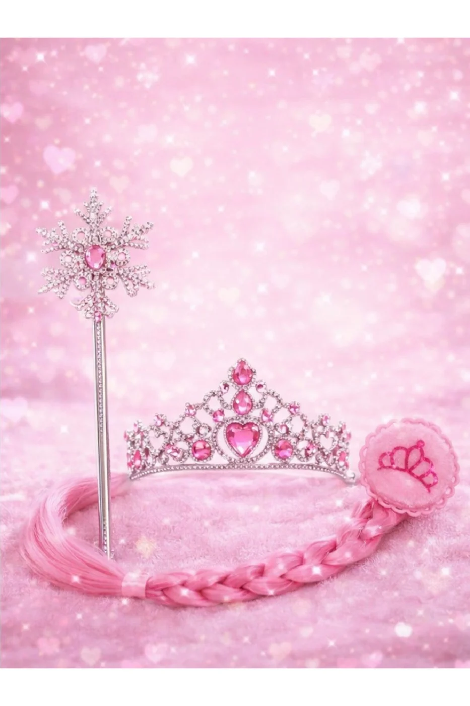 PRINCESS DREAM TAÇ & ASA AKSESUAR SETİ SAÇLI KARTANESİ PRENSESİ TAÇ ASA SETİ gorsel 2