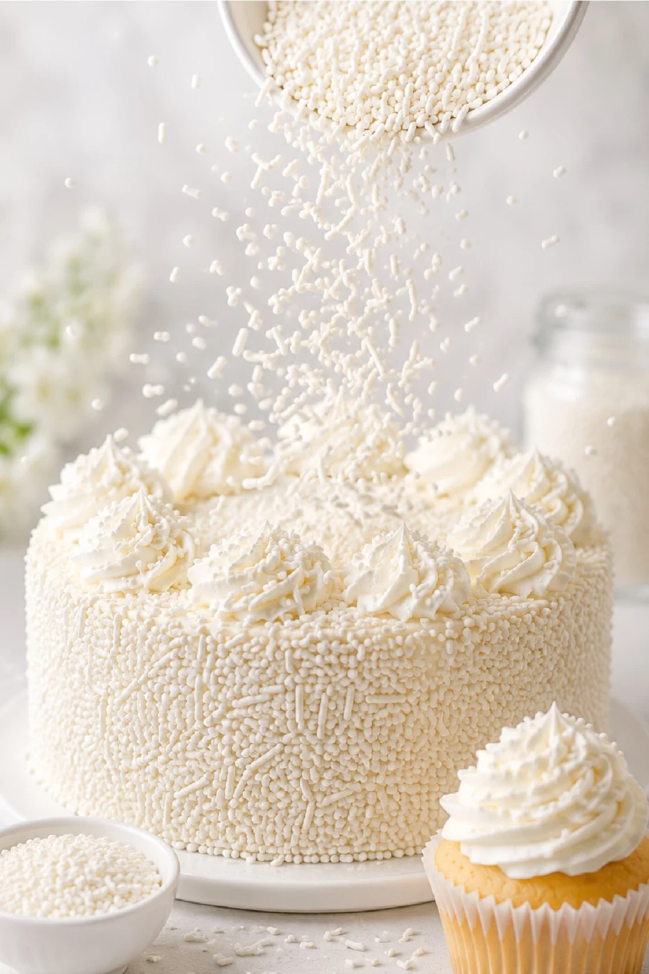 🌟 Beyaz Granül Pasta Süsü 200 Gr | Pasta, Cupcake, Donut, Kurabiye ve Tatlı Süsleme Şekeri gorsel 3