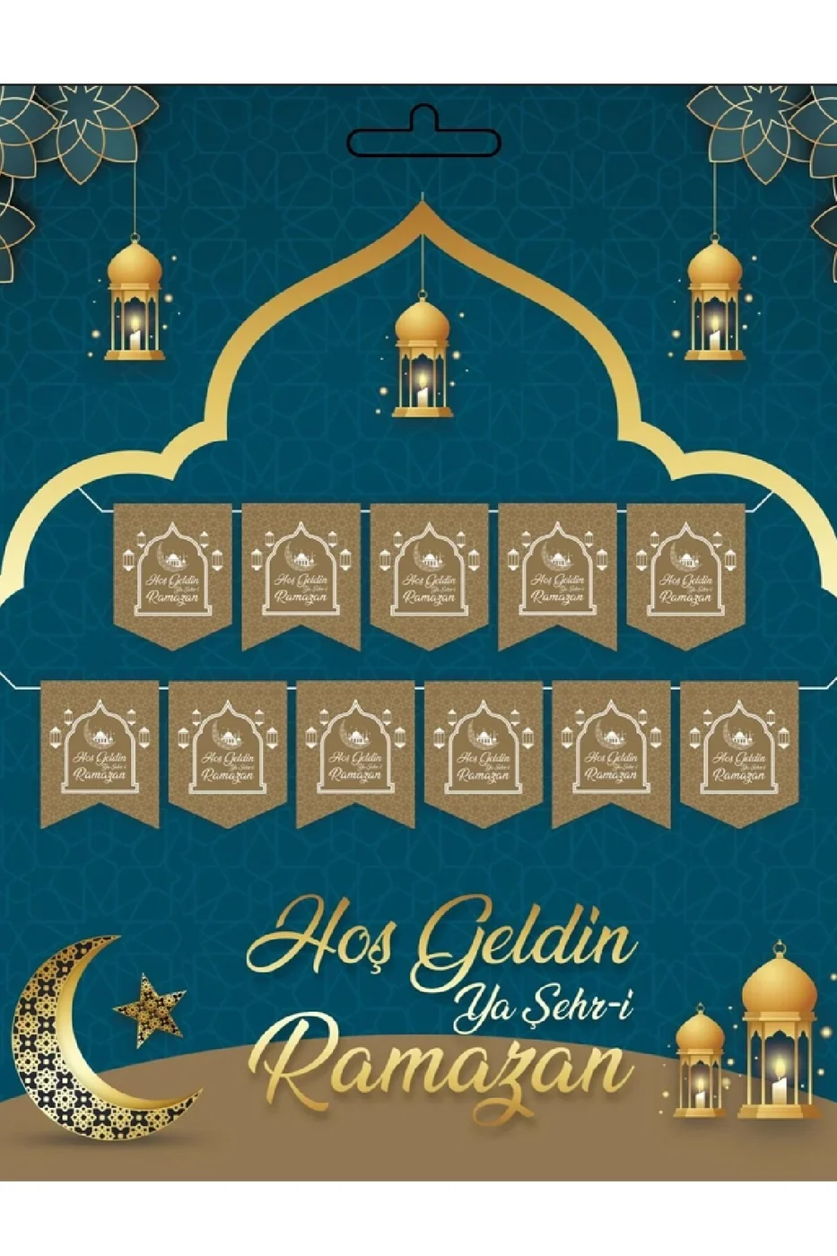 Hoşgeldin Ya Şehr-i Ramazan Yazılı Banner Ramazan Süslemesi 230 cm gorsel 4