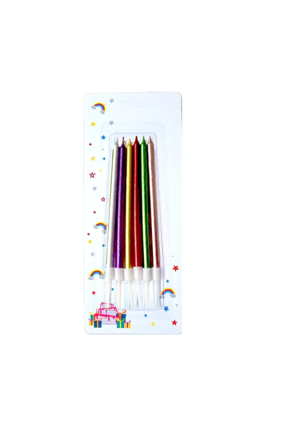 6 LI İNCE UZUN RENKLİ MUM 20CM
