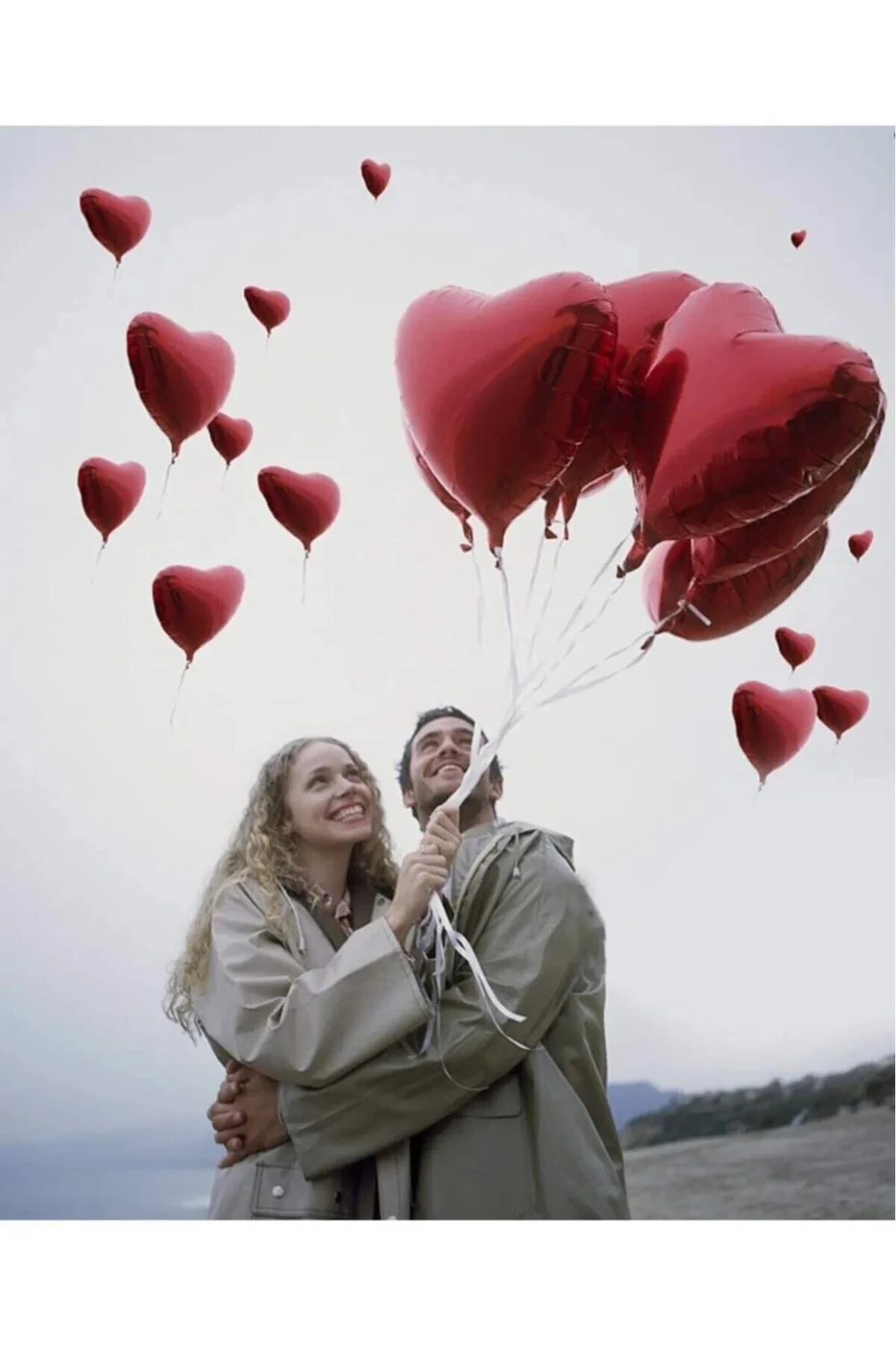 Folyo Kalpli Uçan Kalp Balon 5 Adet 45 Cm Kırmızı Romantik Evlilik Teklifi gorsel 3