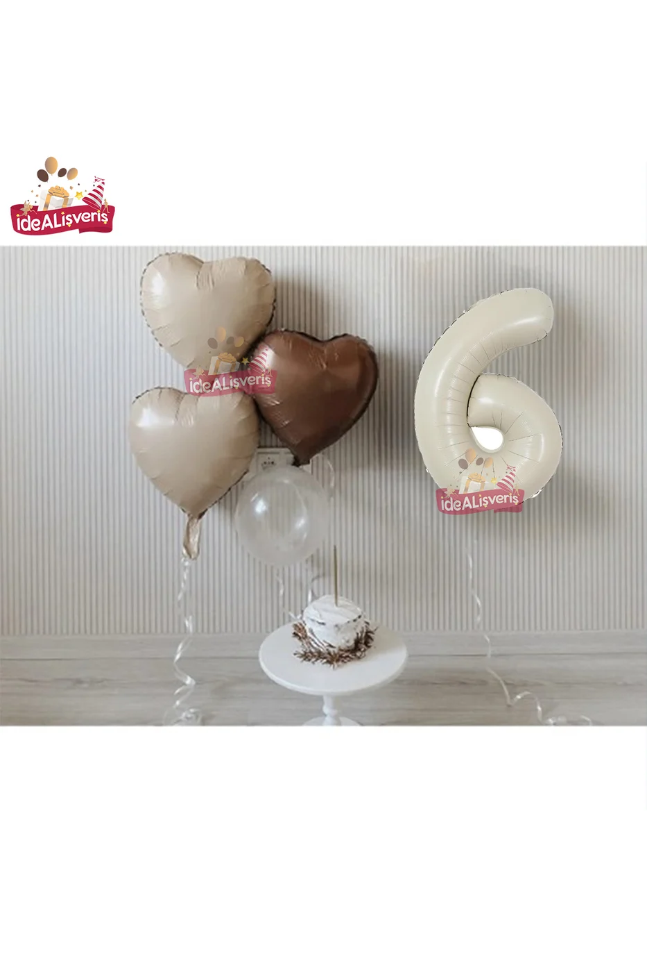 6 Yaş Retro Renkler Krem Kahve Tonlar Balon Seti