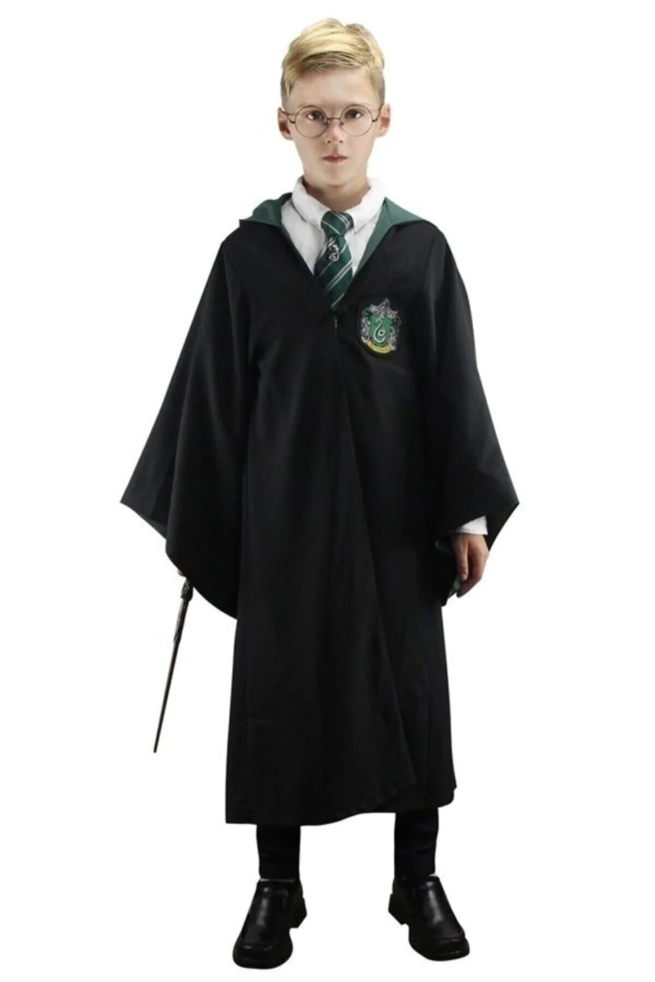 Unisex Siyah Harry Potter Slytherin Kostümü