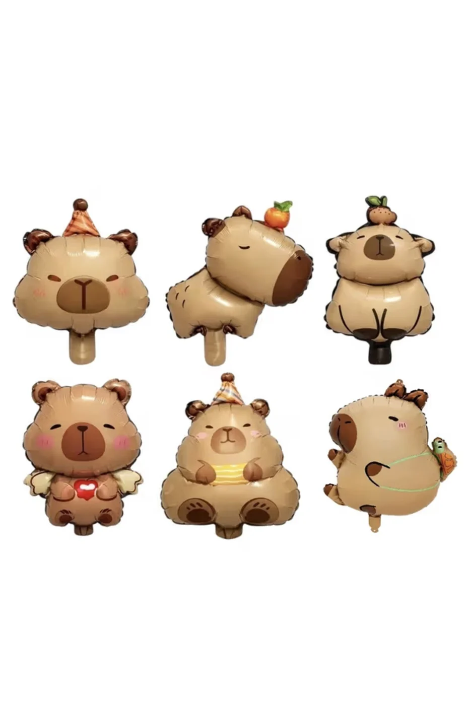 Boho Baby Ayıcık 9 Lu Capybara Yaş Balon Dekor Doğum Günü Parti Seti Süsü gorsel 2