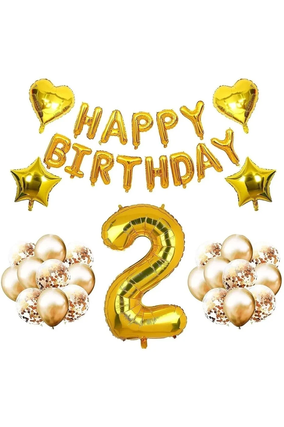 2 Yaş Gold Happy Balon Seti
