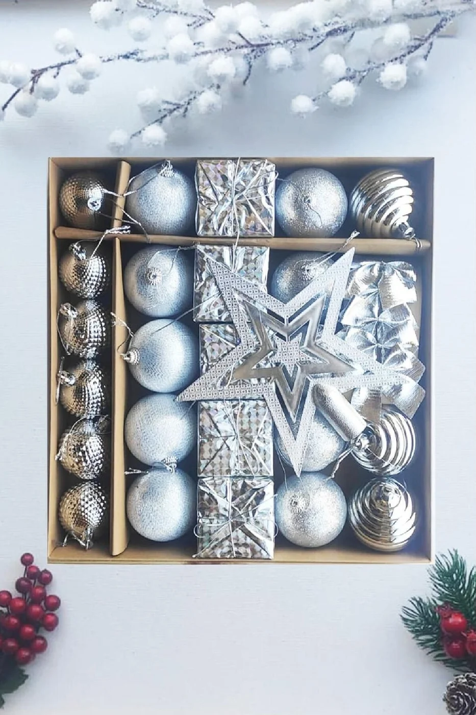 Yılbaşı Çam Ağacı Süsü 29 Parça Lüks Noel Süsü Yılbaşı Çam Ağaç Süsü gorsel 6