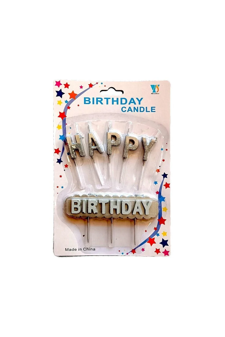 HAPPY BİRTHDAY GÜMÜŞ PASTA MUMU