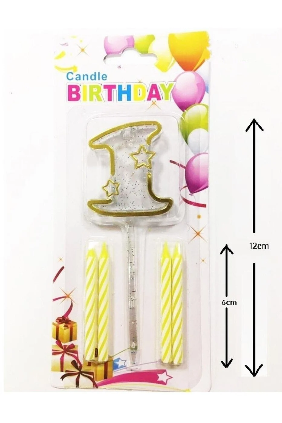 ŞEFFAF 1 RAKAM GOLD MUM 12CM gorsel 3