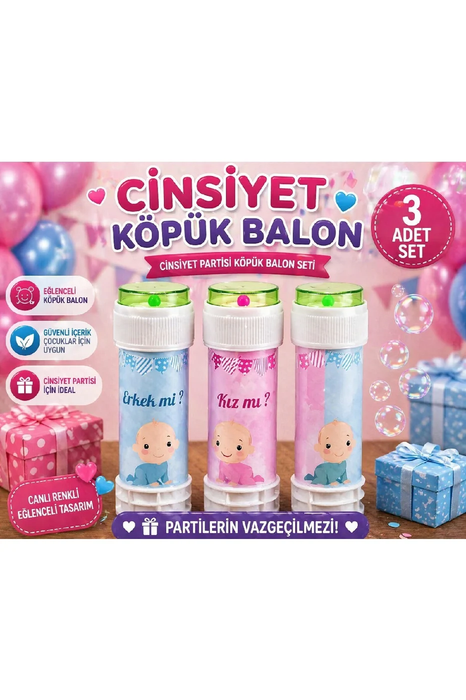Cinsiyet Partisi Köpük Balon Set Kız mı Erkek mi Baby Shower Gender Reveal Parti Malzemesi Baloncuk