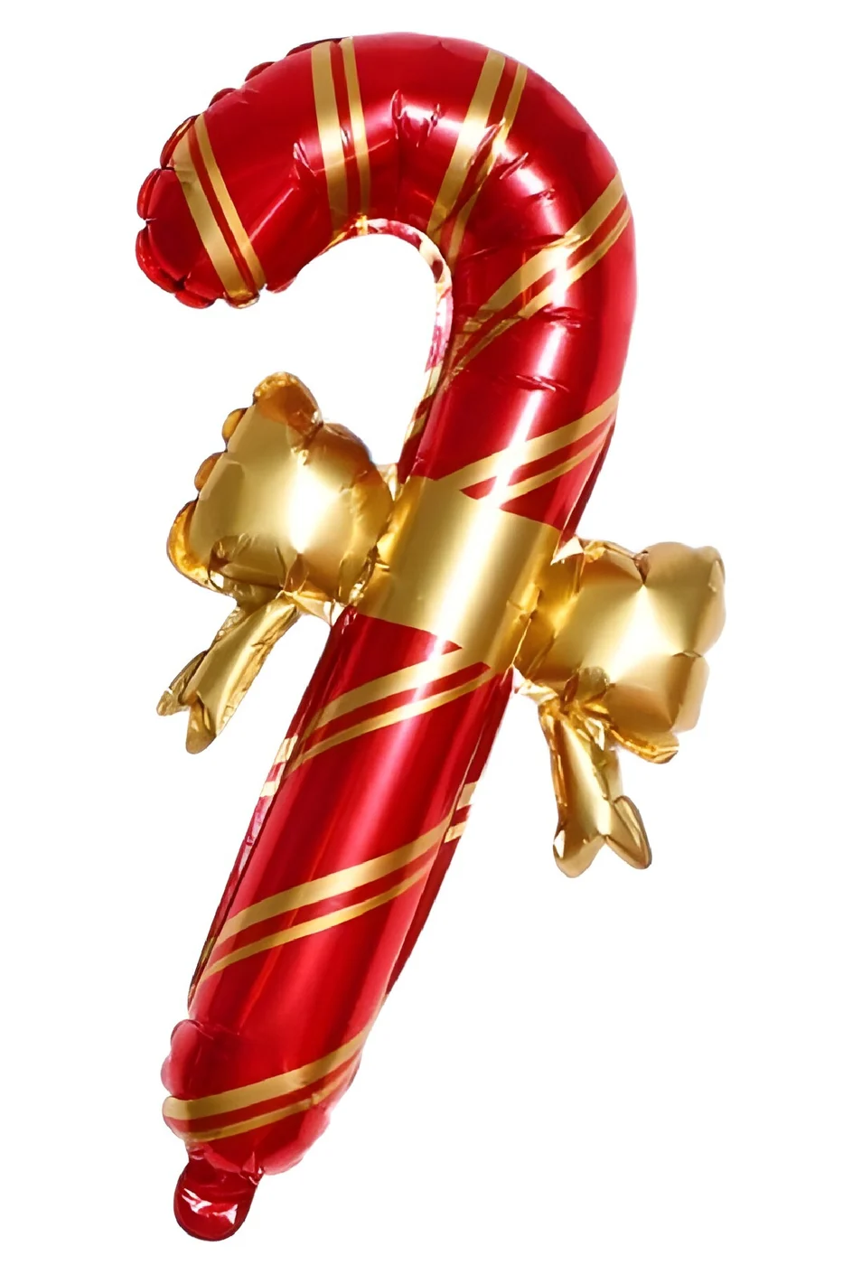 Kurdeleli Baston Folyo Balon Yılbaşı Balon Süsü 65-37 cm
