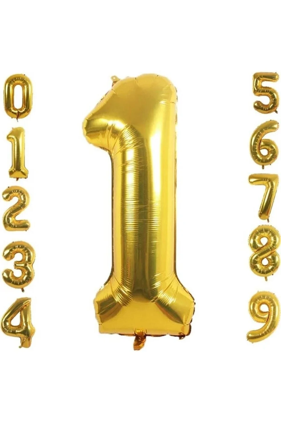 1 Yaş Rakam Folyo Balon Altın Renk 76 Cm 16 Inç -dogum Günü -parti-kutlama