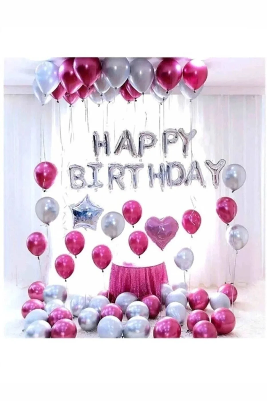 Pembe Happy Birthday Set gorsel 2