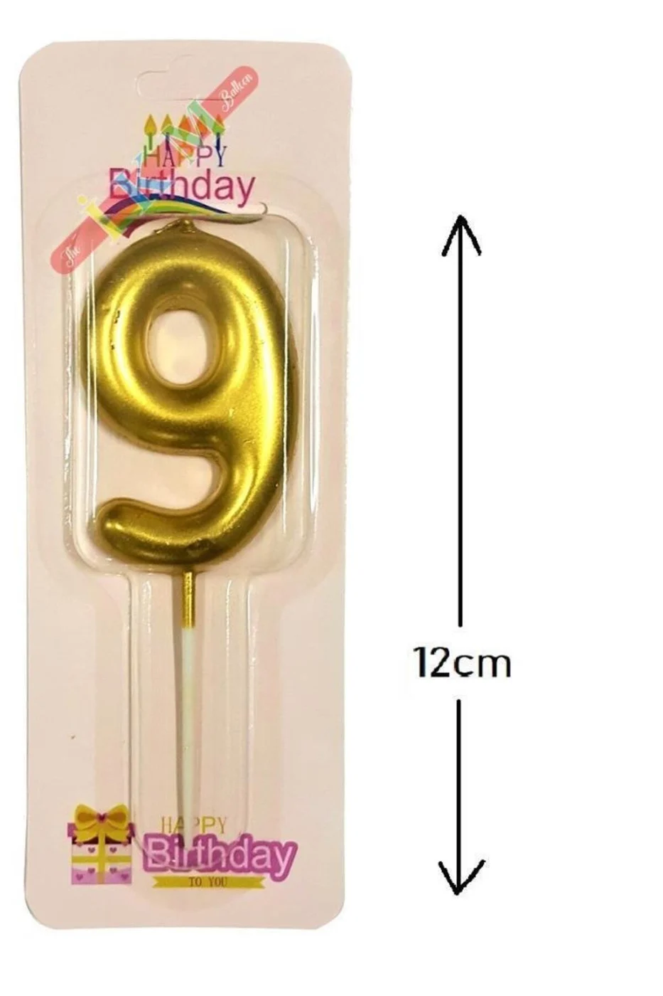 BÜYÜK BOY 9 RAKAM GOLD MUM 12CM