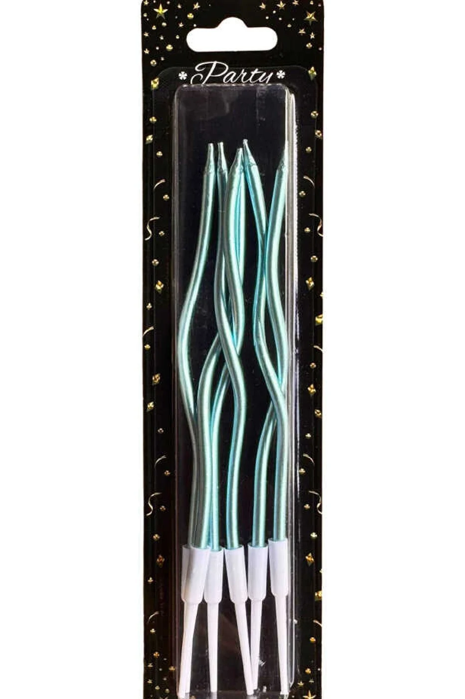 6'LI KIVRIMLI MAVİ MUM 15cm,SPİRAL MUM,KIVRIK MUM