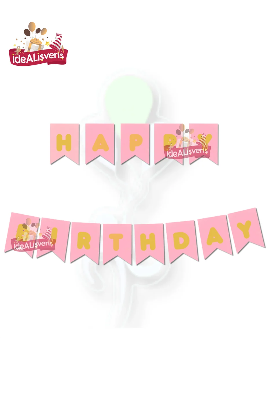 Happy Birthday Gold Varaklı Banner Doğum Günü Yazısı