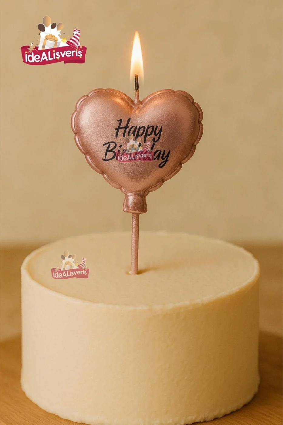 HAPPY BİRTHDAY KALP ROSEGOLD MUM