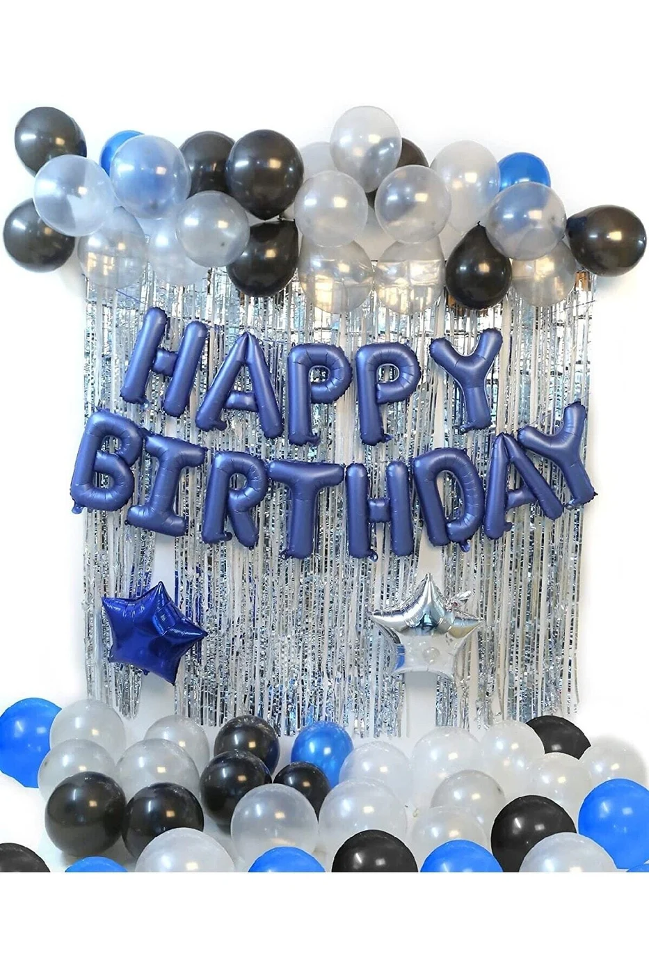 Mavi Happy Birthday Folyo Balon Doğum Günü Parti Süslemeler Parti Balonları,