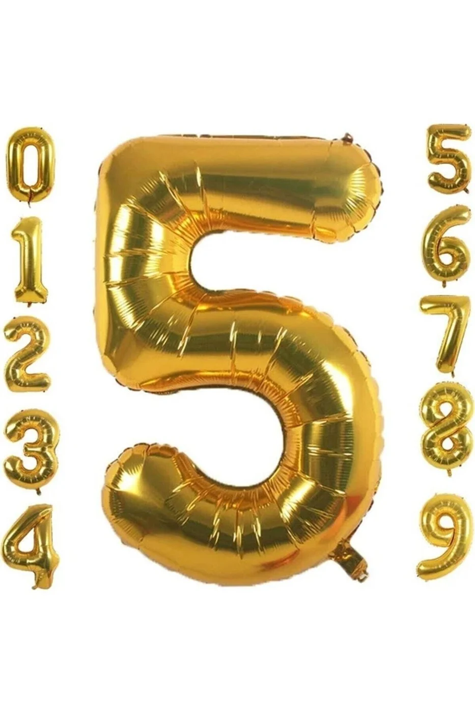 5 Yaş Rakam Folyo Balon Altın Renk 36 Cm 16 Inç -dogum Günü -parti-kutlama